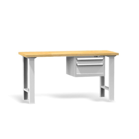 Pracovný stôl s dvomi zásuvkami a výškovo nastaviteľnými nohami, 1500 mm