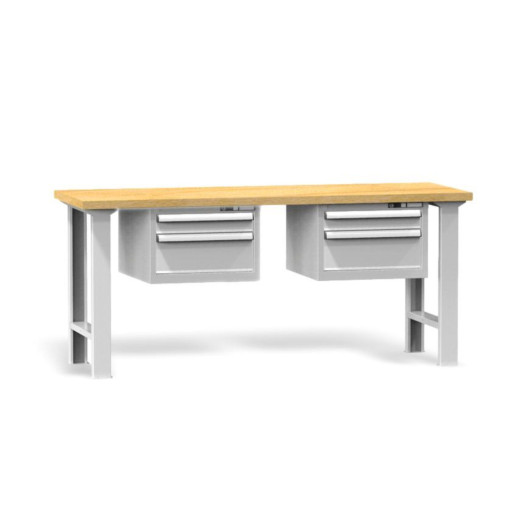 Pracovný stôl s dvomi zásuvkami na oboch stranách a výškovo nastaviteľnými nohami