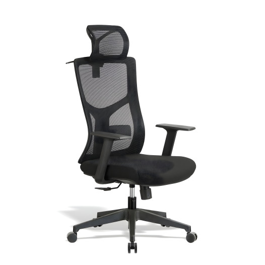 Kancelárska stolička so sieťovanou opierkou chrbta a opierkou hlavy