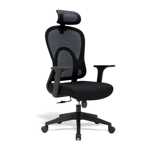 Kancelárska stolička so sieťovanou opierkou chrbta a opierkou hlavy