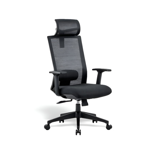 Kancelárska stolička so sieťovanou opierkou chrbta a opierkou hlavy