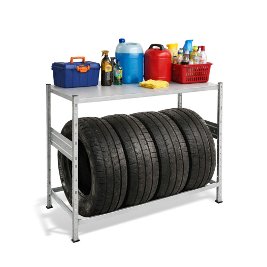 Regál na pneumatiky 1100x1210x430, 1 odkladacia polica