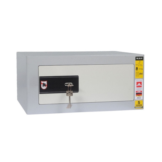 #17 MINISAFE M20 KEY – Bezpečnostná schránka sivá,  260 x 170 x 230 mm