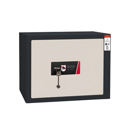 #17 MINISAFE S30 KEY – Bezpečnostná schránka čierno – biela,  380 x 300 x 320 mm