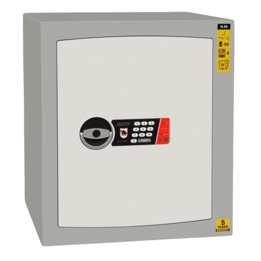#17 SAFE S50 ELECTRO – Bezpečnostná schránka čierno – biela, 380 x 500 x 365 mm