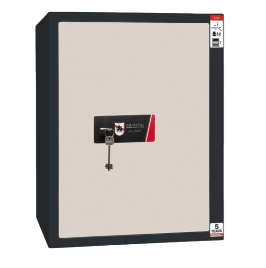 #17 SAFE S50 KEY – Bezpečnostná schránka čierno – biela, 380 x 500 x 365 mm