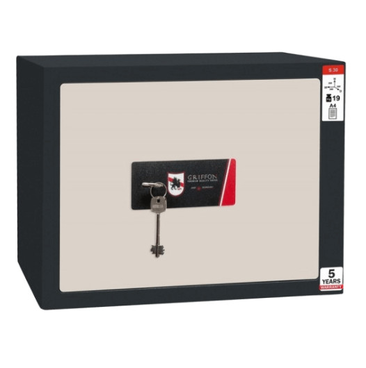 #17 MINISAFE S30 KEY – Bezpečnostná schránka čierno – biela,  380 x 300 x 320 mm